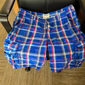 Size 38 Urban Pipeline Cargo Shorts - Blue/Red/White - Good Condition
